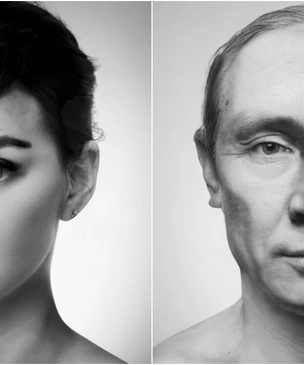 Портреты европейских знаменитостей, составленные из лиц китайцев