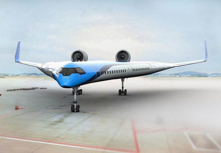 Фото №1 - Авиакомпания KLM показала концепт самолета типа «летающее крыло» и даже грозится тестовыми полетами в этом году (видео)