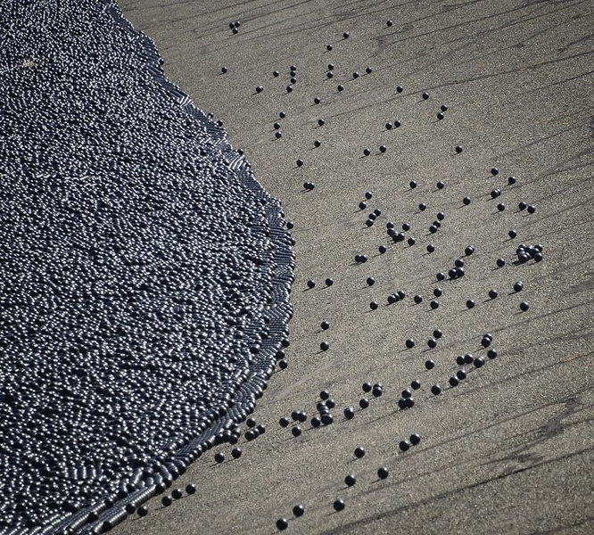 История одной фотографии: 96 миллионов черных шаров в водохранилище