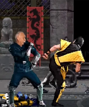 Леонид Якубович избивает противников в игре Mortal Kombat (видео)