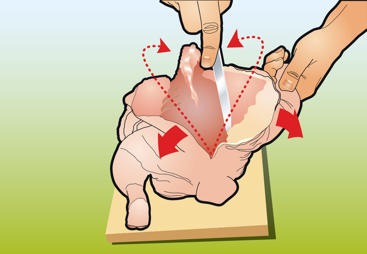 Фото №4 - Как вытащить все кости из курицы: инструкция в картинках