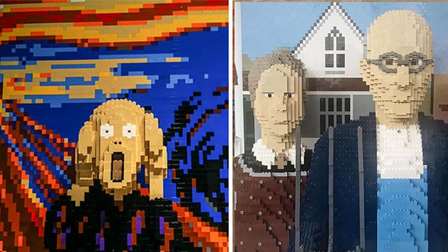 Копии знаменитых картин, сделанные из Lego
