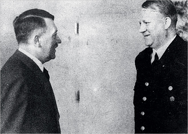 Гитлер и глава пронацистского правительства Норвегии Видкун Квислинг