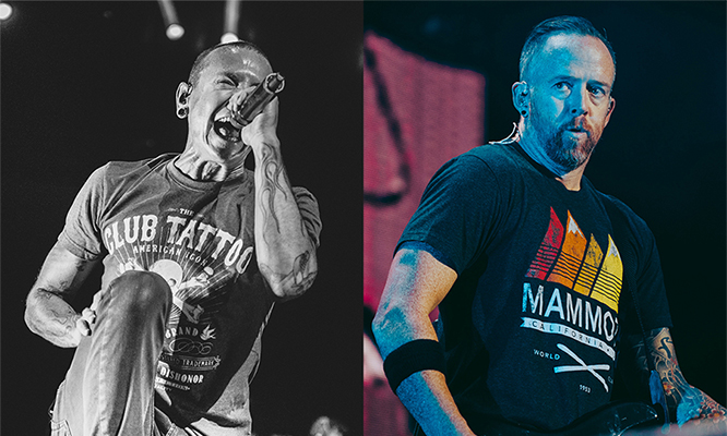 Честер Беннингтон и Дэйв «Феникс» Фаррелл из группы Linkin Park