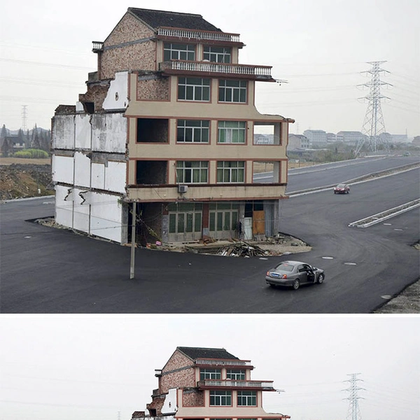China’s Government Paved A Highway Around These Stubborn Homeowners. The Residents Eventually Moved Out But The House Had Become A Symbol Of Resistance Against Developers
