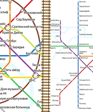 «Яндекс» выпустил альтернативные карты метро Москвы и Санкт-Петербурга