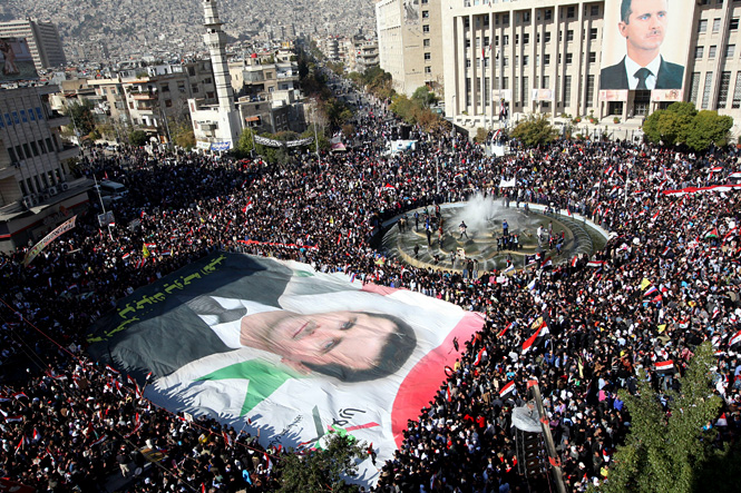 Митинги в поддержку президента Башара Асада в Дамаске. 29 марта 2011 г.