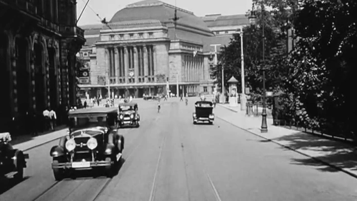 Съемки на «автомобильный регистратор» в 1931 году в Лейпциге (видео)