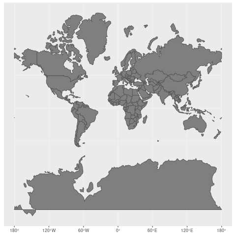 Гифка, показывающая настоящие размеры стран, а не те, которые мы привыкли видеть на картах