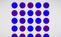 Точки синие или фиолетовые? Оптическая иллюзия, которая заставит тебя усомниться в том, что ты можешь различать цвета