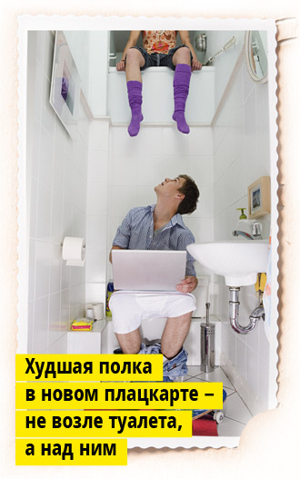 Худшая полка в новом плацкарте – не возле туалета, а над ним Худшая полка в новом плацкарте – не возле туалета, а над ним