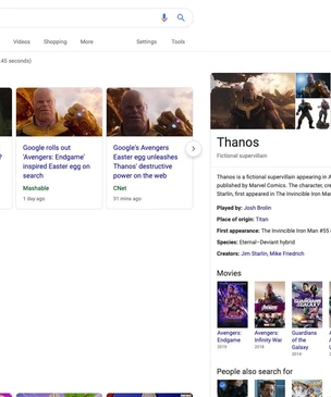 Google-поиск ненадолго позволил своим пользователям побыть Таносом