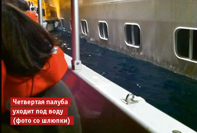 Четвертая палуба уходит под воду (фото со шлюпки) Четвертая палуба уходит под воду (фото со шлюпки)