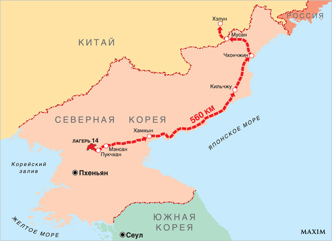 Карта северная корея