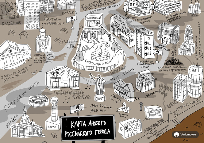 Нарисована карта любого российского города (прилагается) Нарисована карта любого российского города (прилагается)