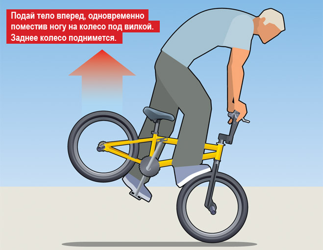 Стойка на переднем колесе на BMX Стойка на переднем колесе на BMX