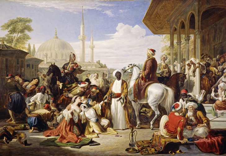 Рынок невольников в Константинополе. Уильям Аллен, 1838 год