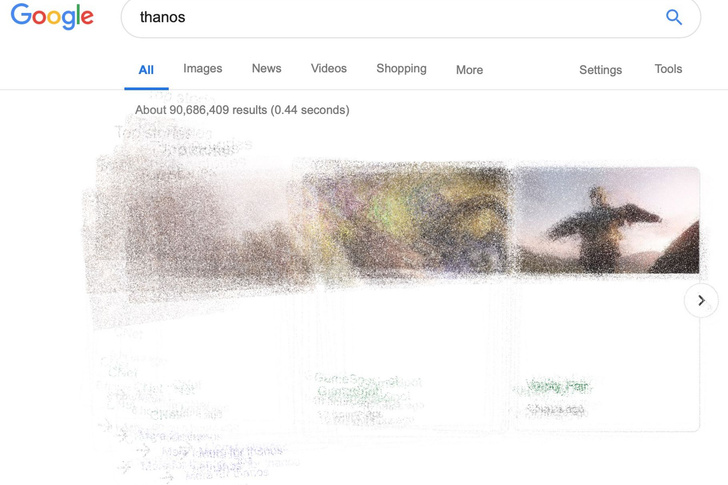 Google-поиск ненадолго позволил своим пользователям побыть Таносом
