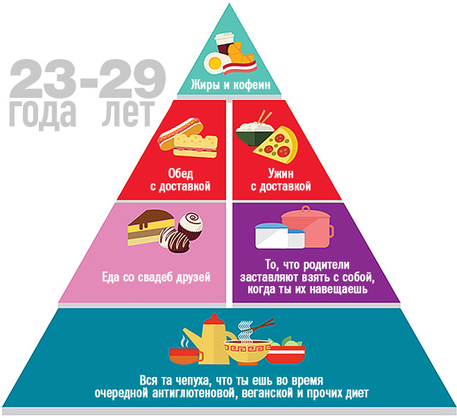 Пищевая пирамида в 23-29 лет