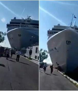 Круизный лайнер таранит прогулочное судно и причал в Венеции (видео)