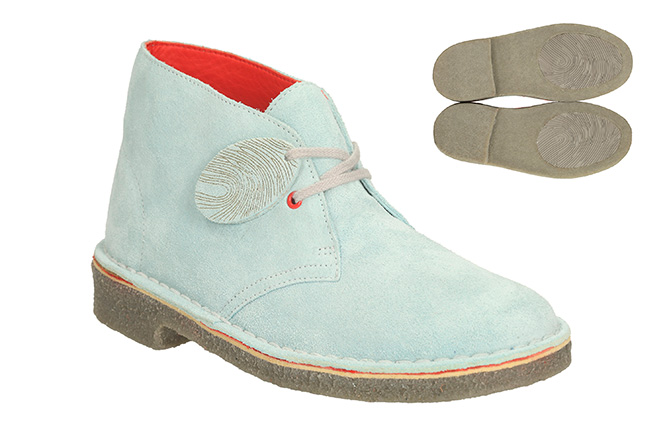 Clarks: Rebooted Desert Fingers Ice Blue Suede