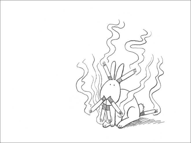 Смешные и жестокие картинки про кроликов-самоубийц