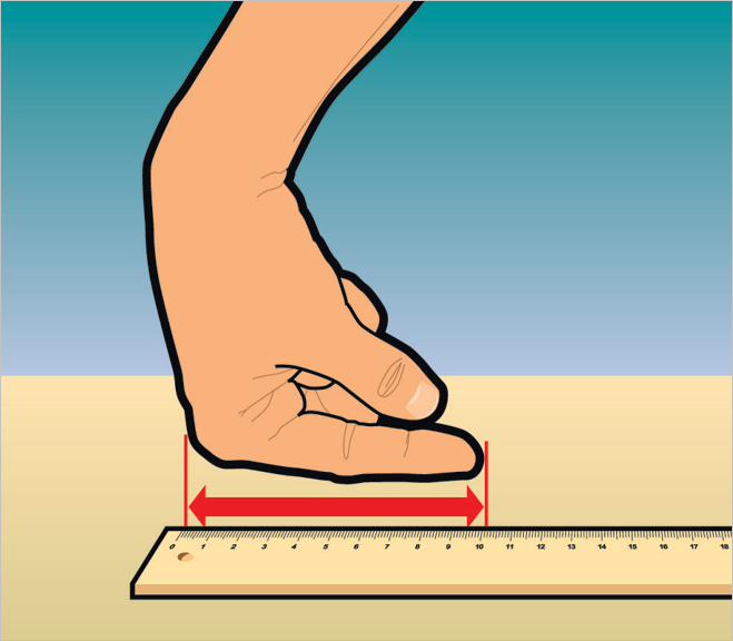 Измерить длину пальцами