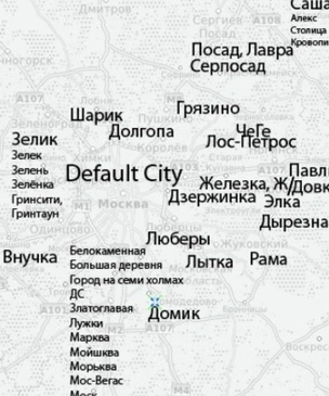 Интерактивная карта народных прозвищ городов России