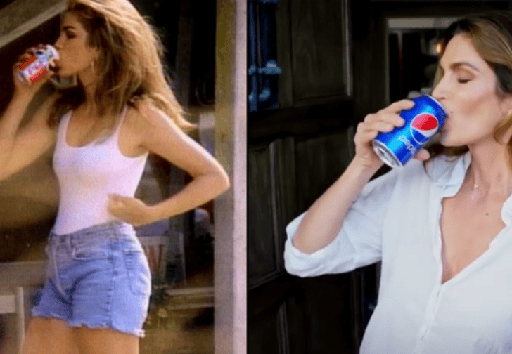 Фото №1 - Синди Кроуфорд повторила легендарную рекламу Pepsi из 90-х, и Синди все еще чертовски соблазнительна!
